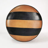 Leather pouf, Germany, 1960s