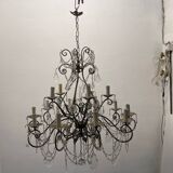 Large Macaroni Crystal Beaded Chandeliers Set of 2