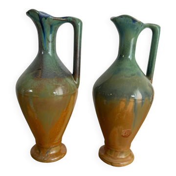 Set of 2 signed ceramic jugs