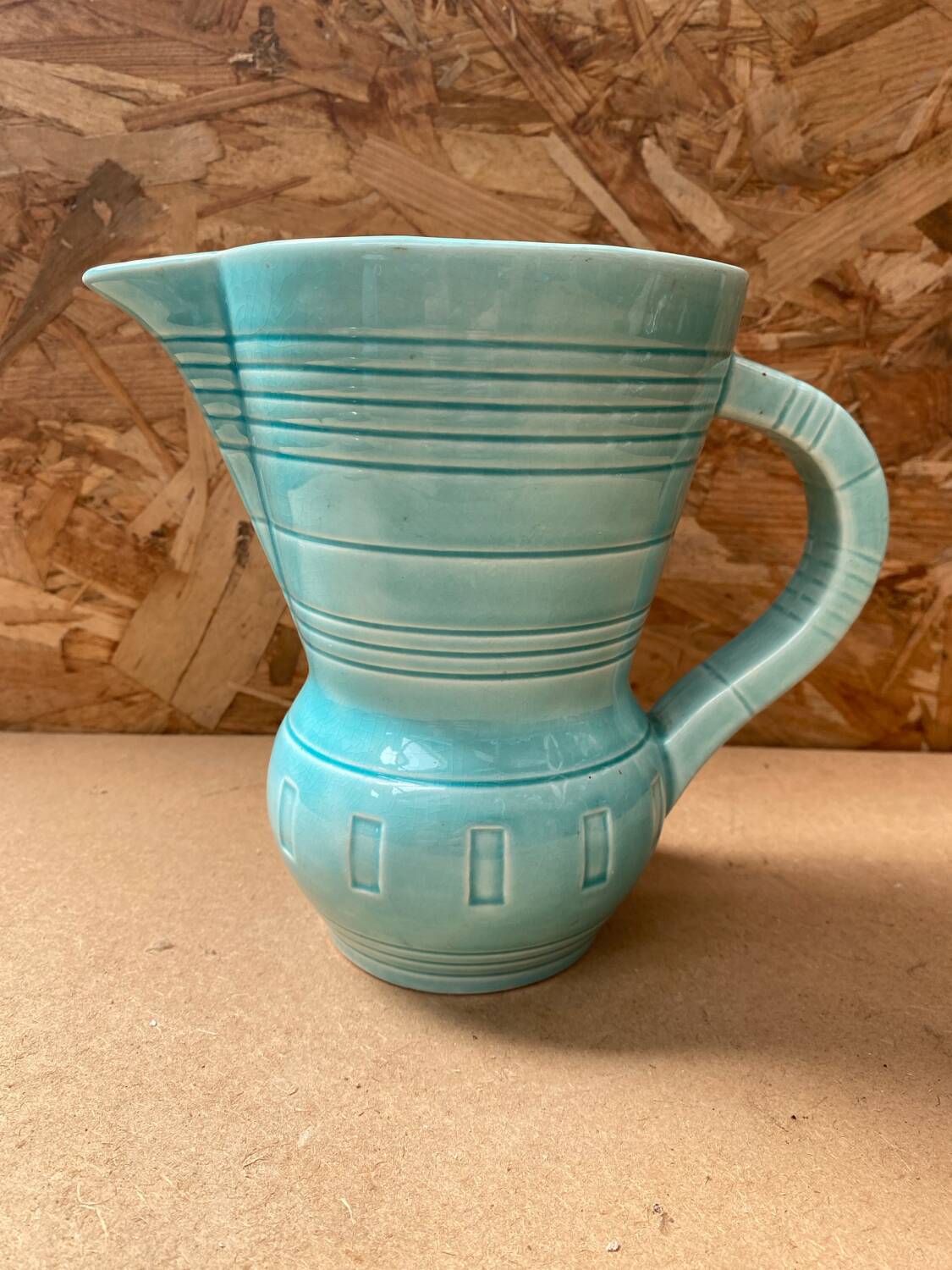 Ancien pichet digoin céramique bleue vintage