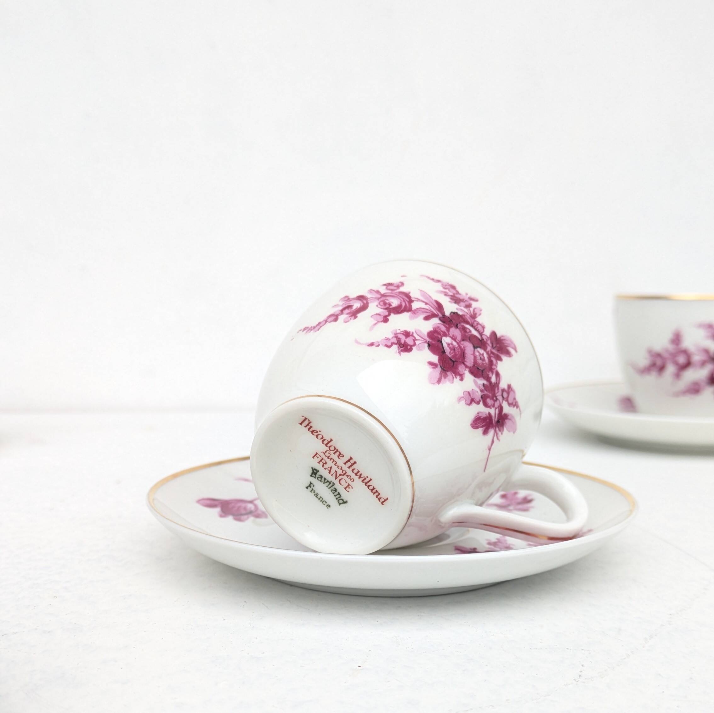 Lot de 4 tasses Théodore Havilland