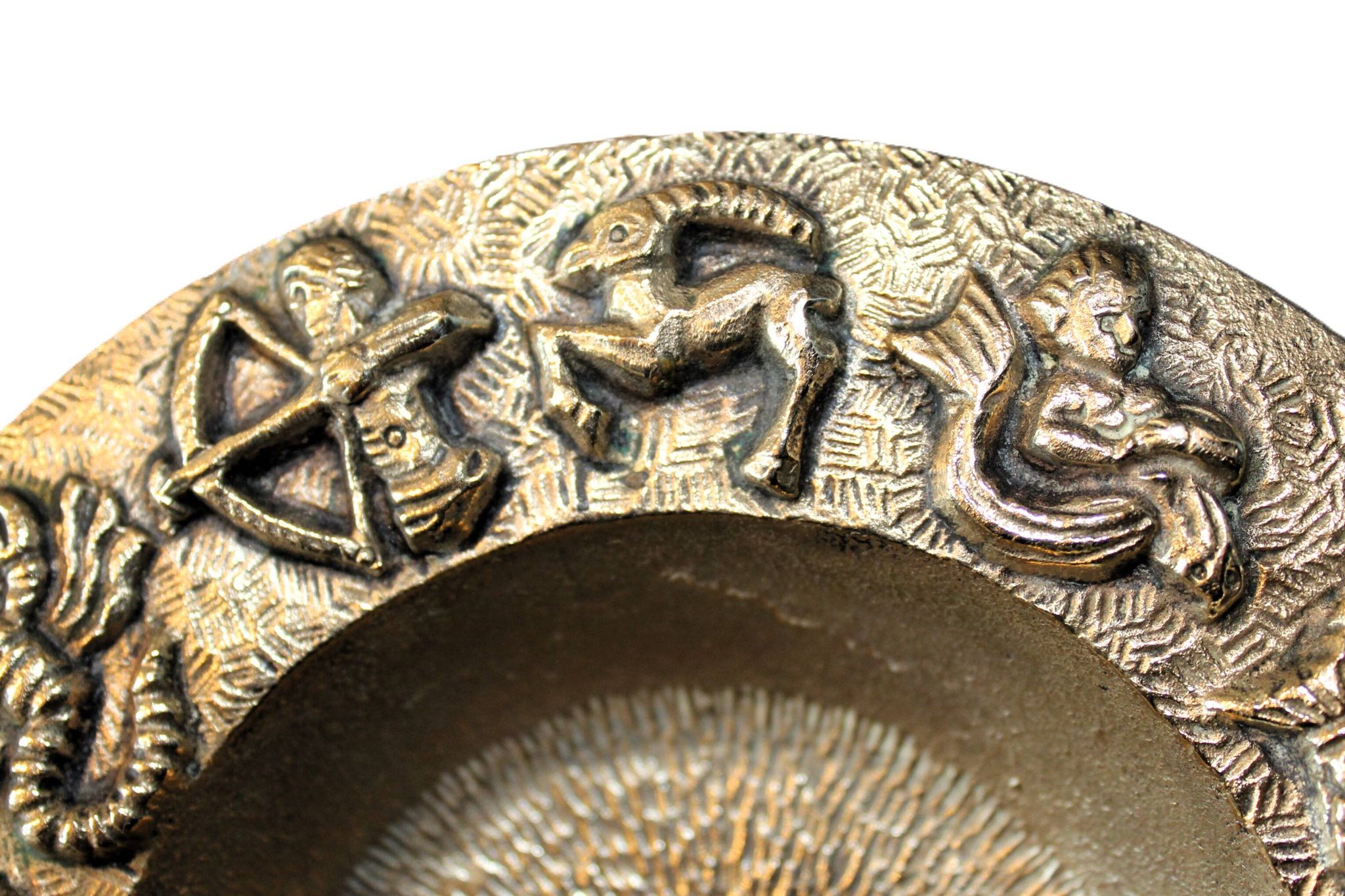 Cendrier vide-poche zodiaque en bronze massif