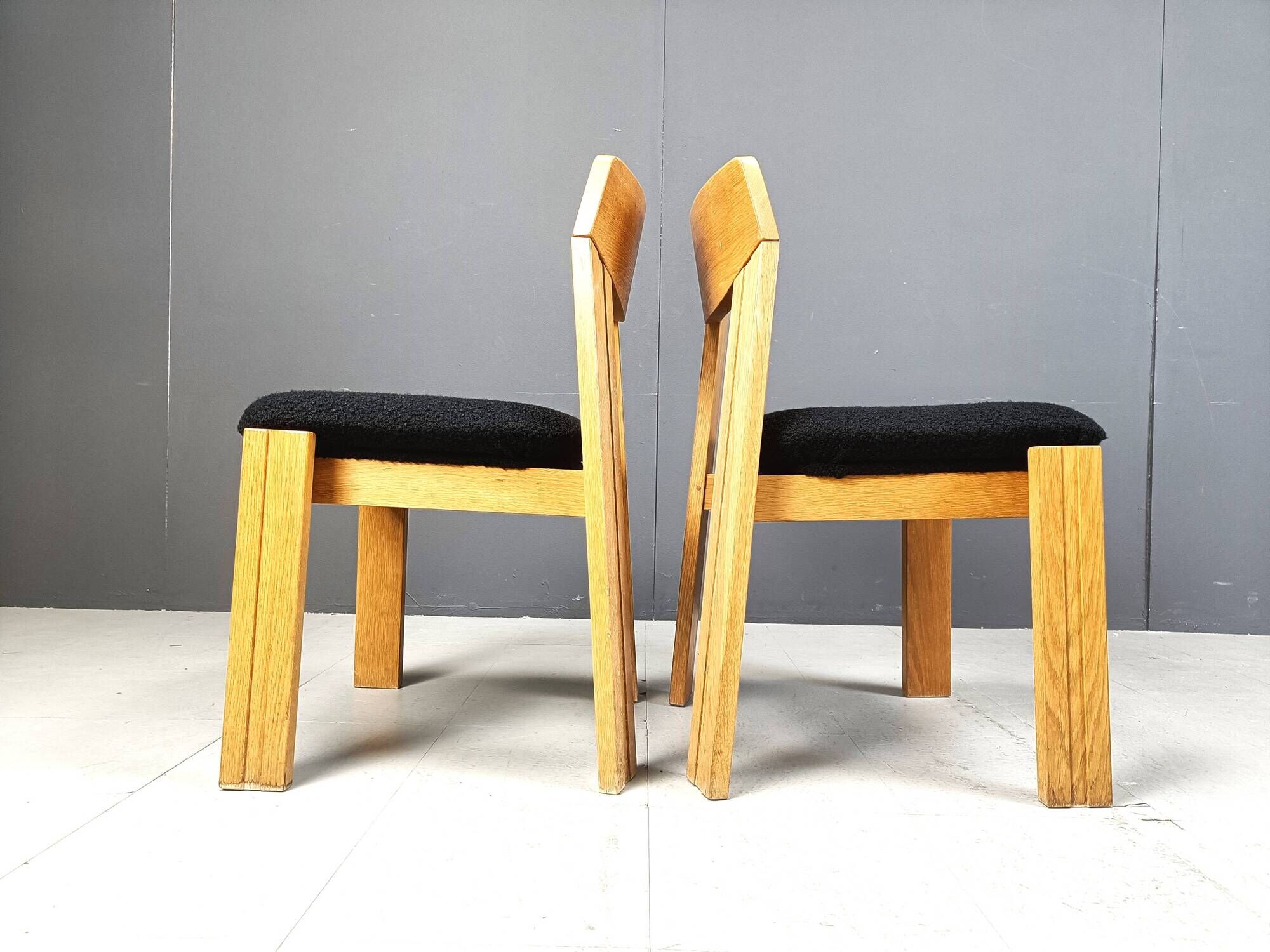 Vintage brutalist dining chairs, set of 6