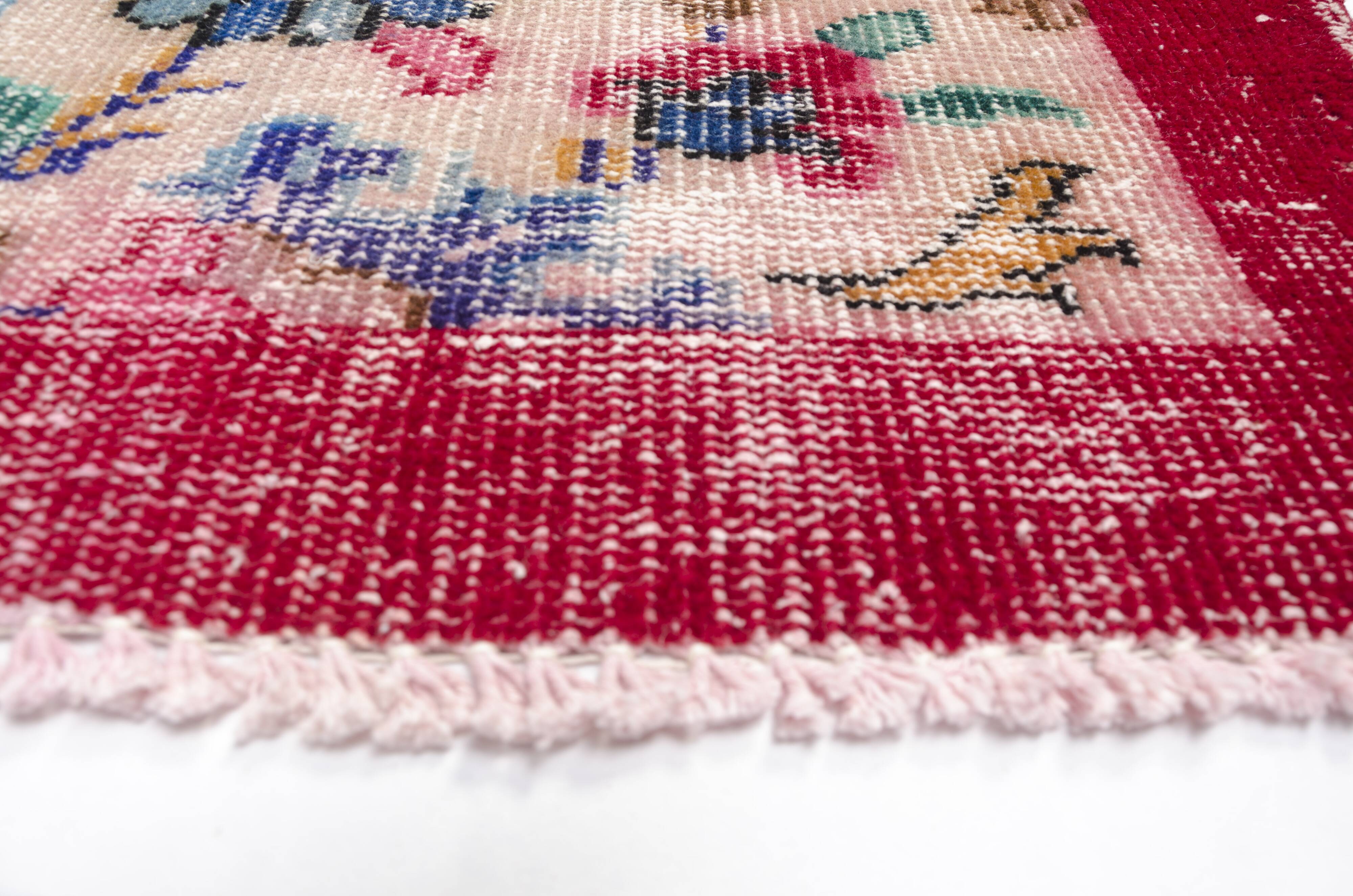 Handknotted Anatolian Floral Vintage Rug