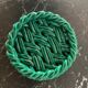 Trivet / Woven green ceramic dish - Vallauris style (Vintage 1950)
