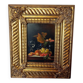 Still life painting of fruit, signed