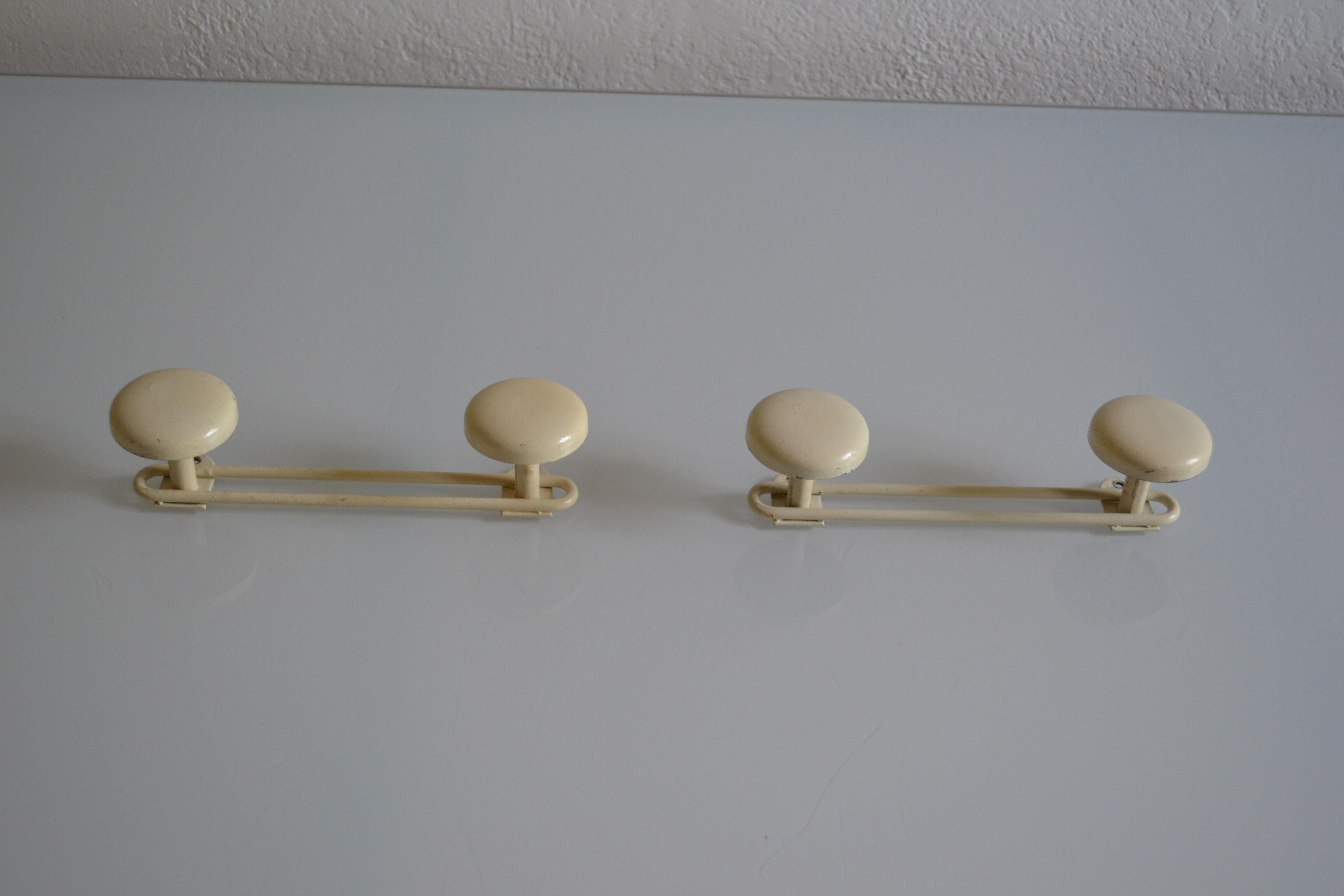 2 double coat hooks vintage 60's