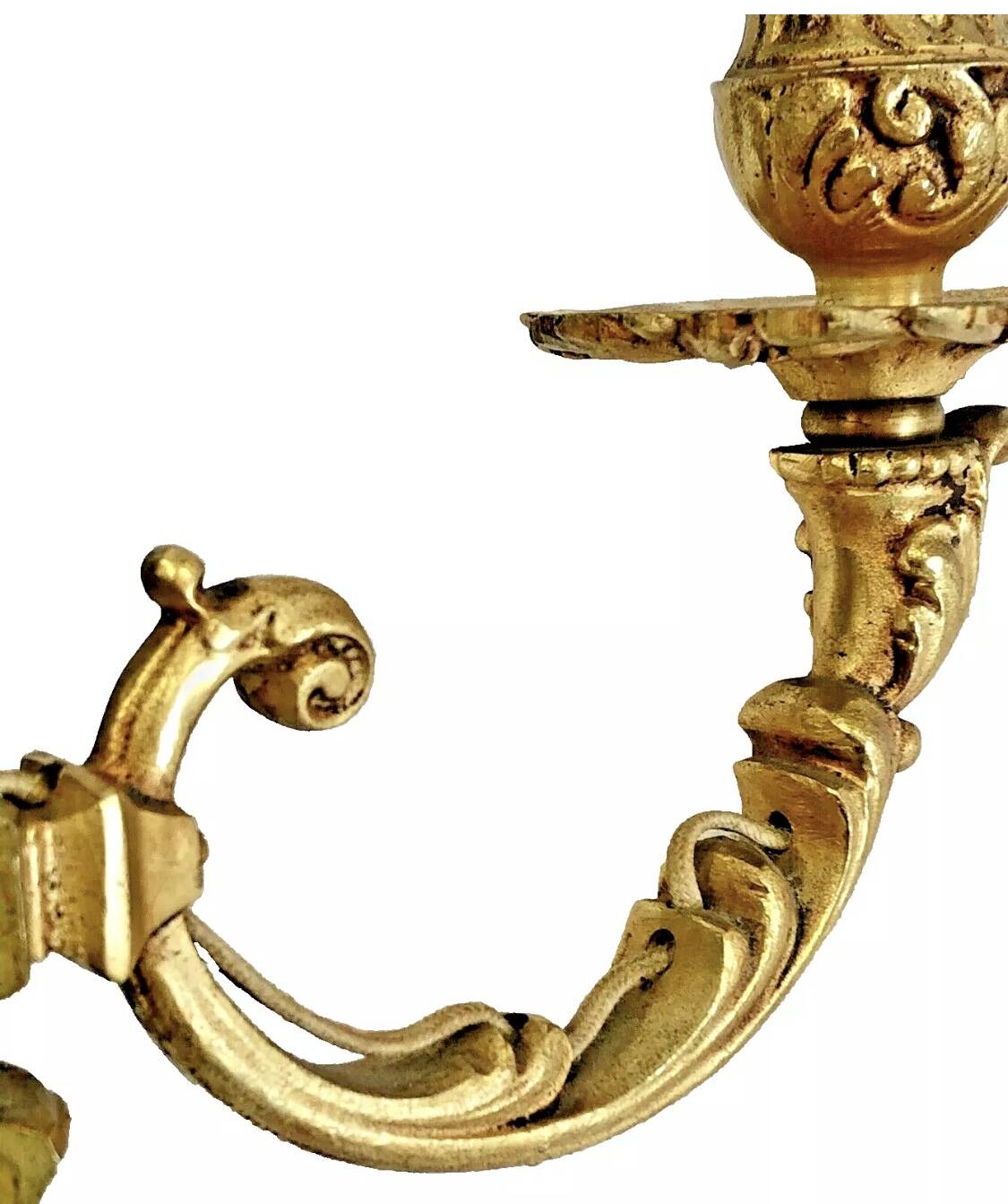 2 old Louis XVI style bronze wall lights