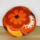 Vintage round 70's flower cushion