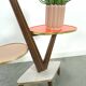 Hoge vintage plantentafel met messing en formica, plantenrek