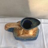 Pichet art déco Alpho céramique émaillé bleu beige cuisine vintage