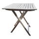 Table jardin pliante en bois peinte en beige grisé carrée