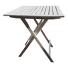 Square folding wooden garden table painted gray gray beige