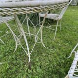 Italian garden furniture, vintage furniture, table and 4 wrought iron chairs