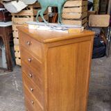 Commode meuble à tiroirs pied compas vintage- 1950s
