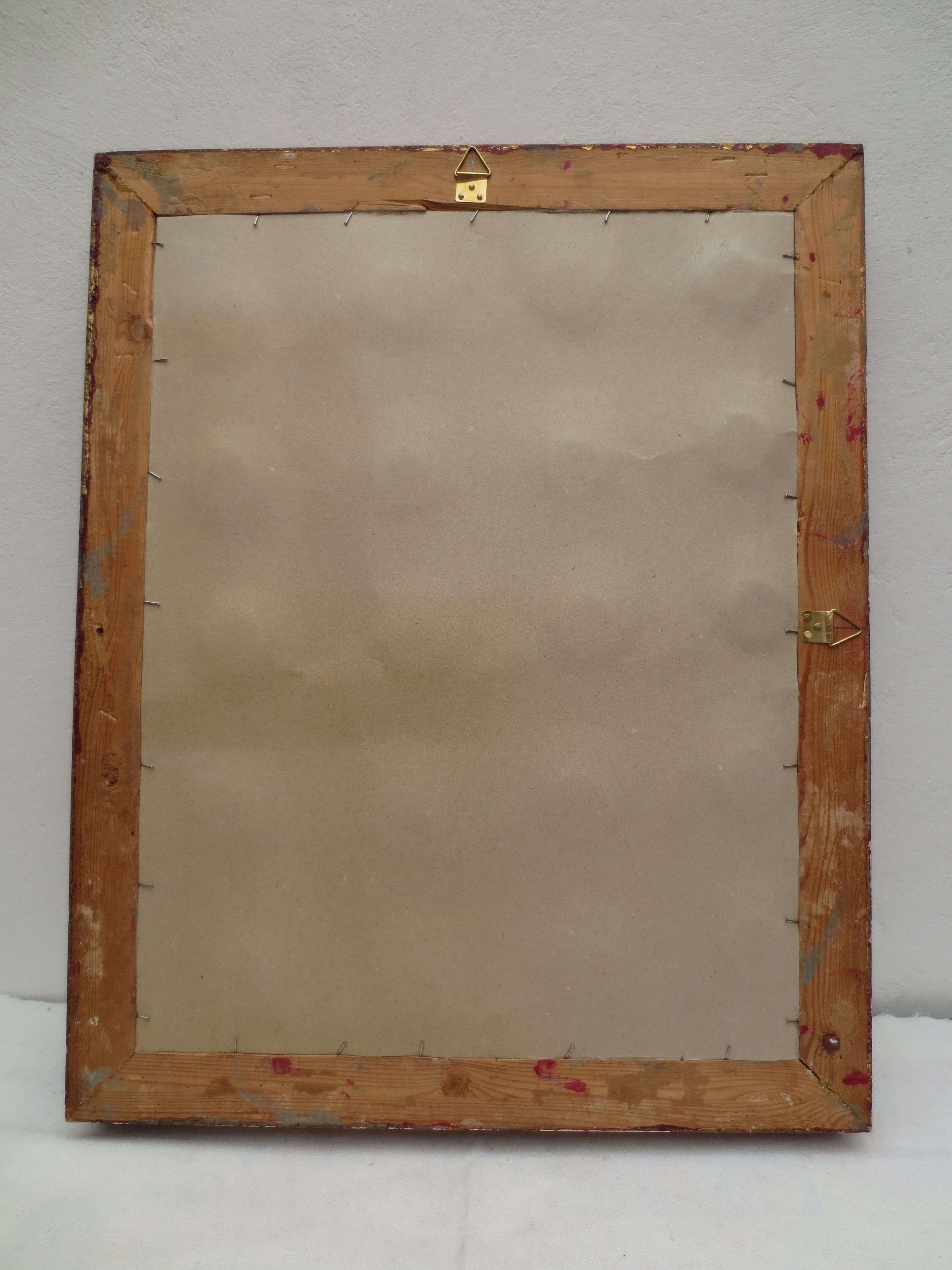 old rectangular mirror aged golden tower