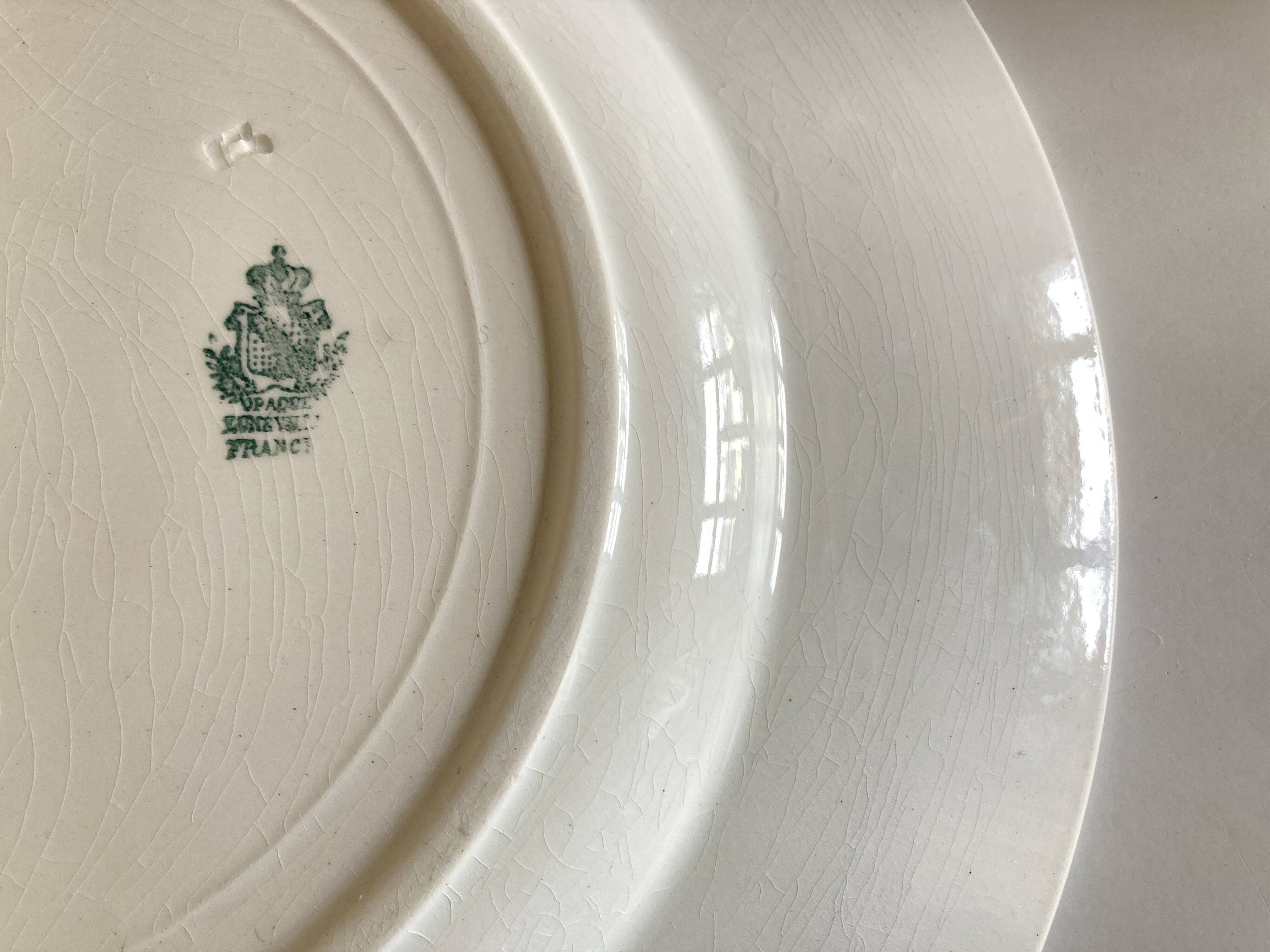 XXXL plate centrepiece Lunéville 1900 in white earthenware