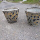 Pair of cement basins and tiles from the 50s