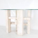 Travertine dining table
