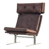 Unique piece - Danish chrome and leather armchair attributed to Poul Nørreklit