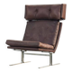 Unique piece - Danish chrome and leather armchair attributed to Poul Nørreklit