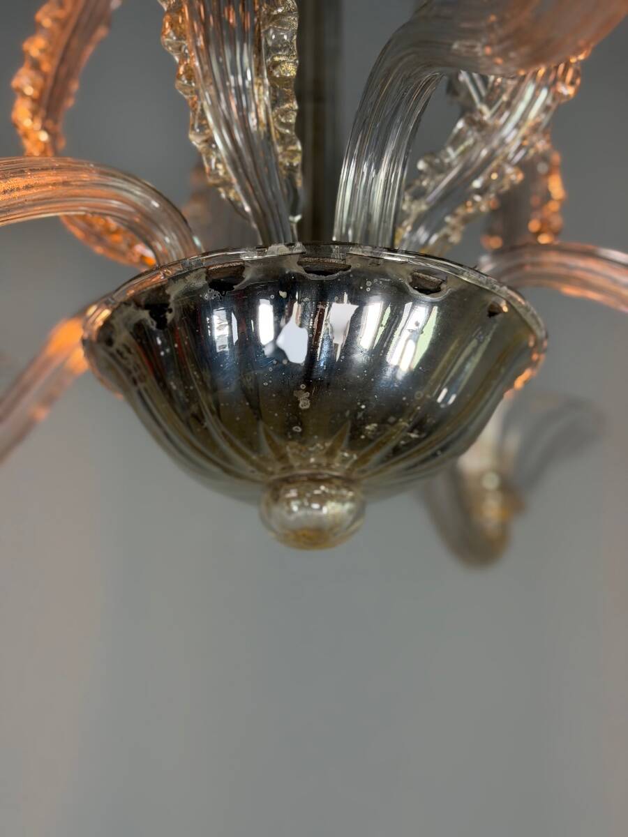Venetian chandelier made of Murano glass, 5 light arms, circa 1920