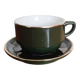 Chocolate cup or large green and gold bistro café "Apilco", porcelain