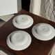 Set of 3 deep plates Digoin Sarreguemines blue with pink flowers D23