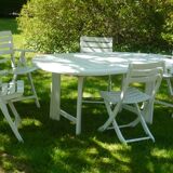 Triconfort garden table with extension, 4 armchairs and 2 chairs
