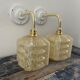 Pair of glass wall sconces by Clichy tulips Art Deco