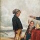 Antique seaside oil painting, c. 1845