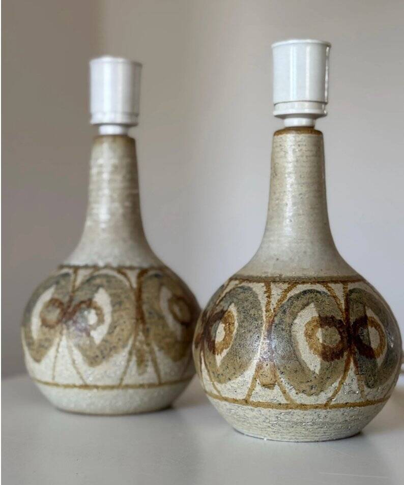 Vintage Danish table lamps in ceramic from Søholm, 1960s, set of 2