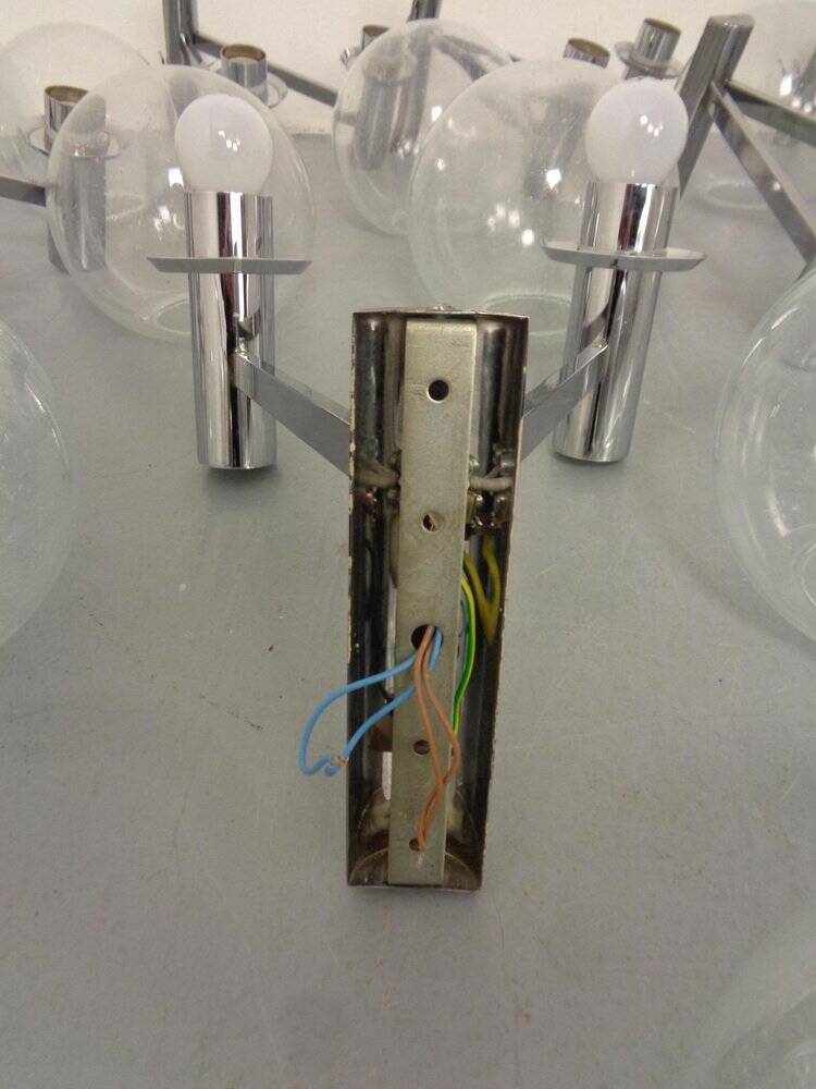 Chromed Glass Wall Lamp from OTT International, 1960s