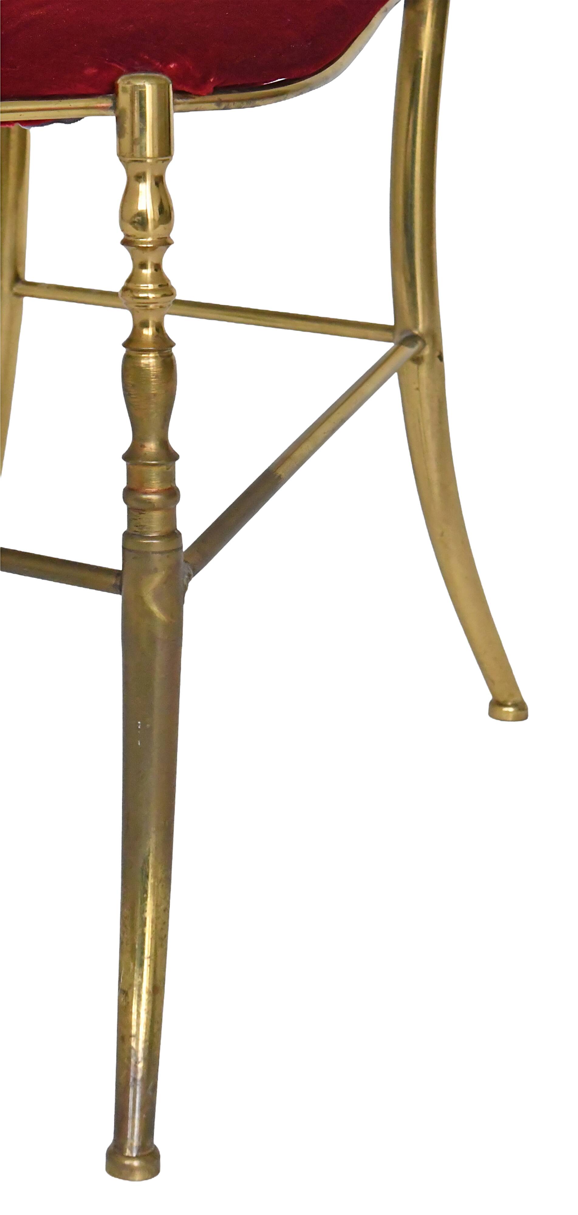 Chaise Chiavari vintage en laiton doré