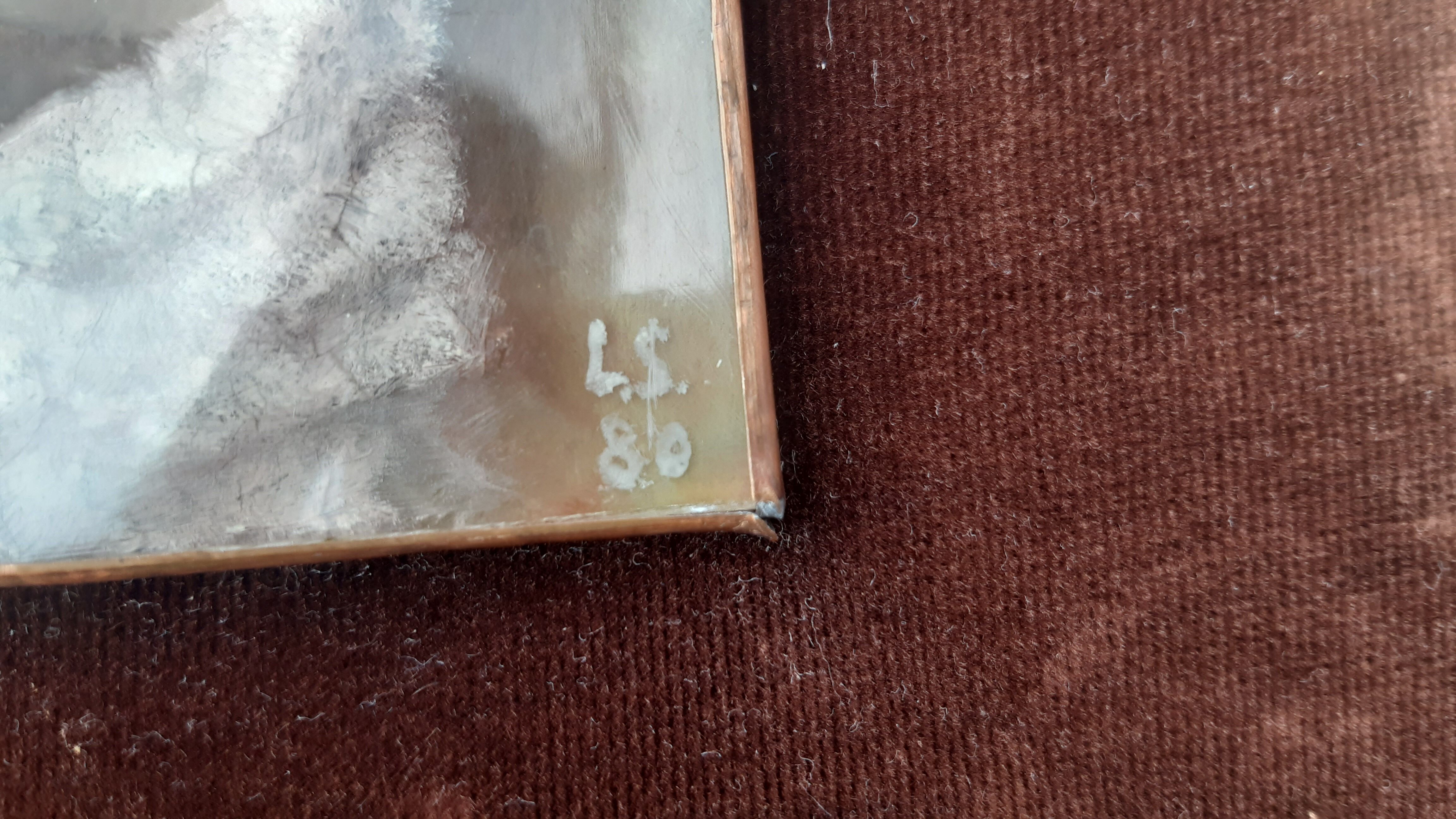 Female nude painting, Painting on copper.