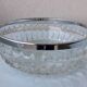 Bowl or glass dish with a metal rim