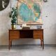 Teak desk on rosewood legs, 60s Norway, vintage