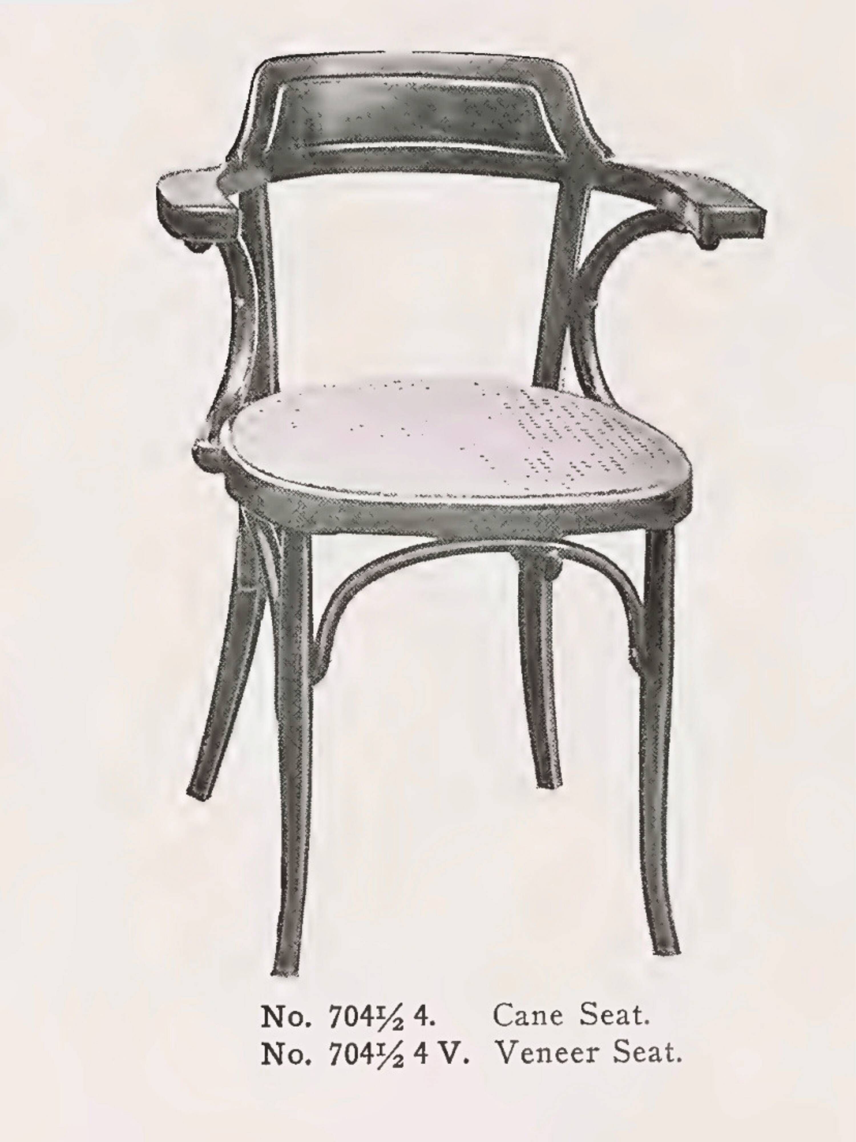 Art Nouveau office chair with curved wood attributed to J&J Kohn, 704 1/2 4V