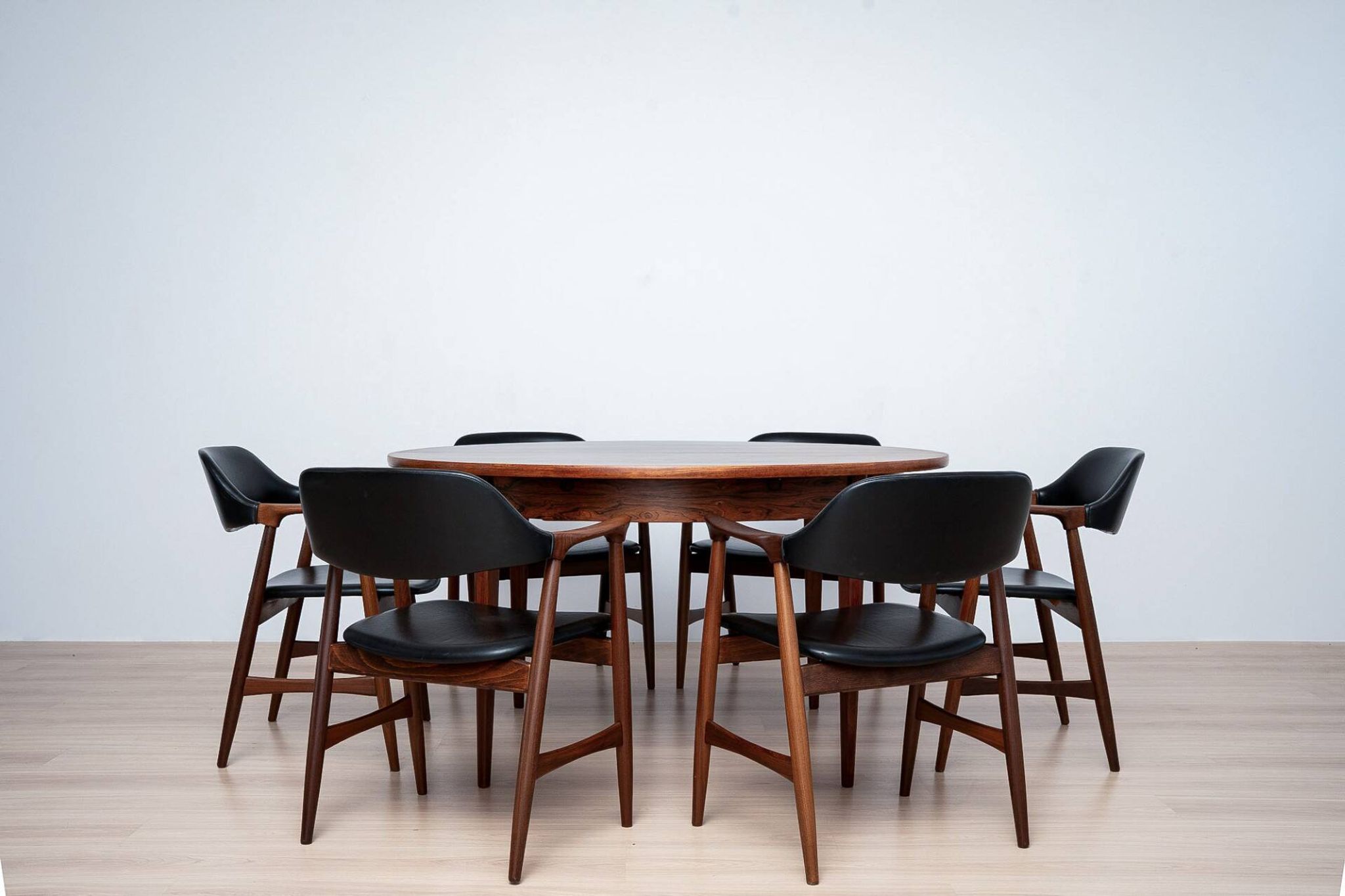 1960s Mid-Century Dining Set, 6 Carlton Armchairs by Låte Møbelfabrikk & Ex