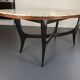 Vintage Italian wood and white marble dining table from 1950s