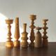 Scandinavian Wooden Candleholders, Set of 6