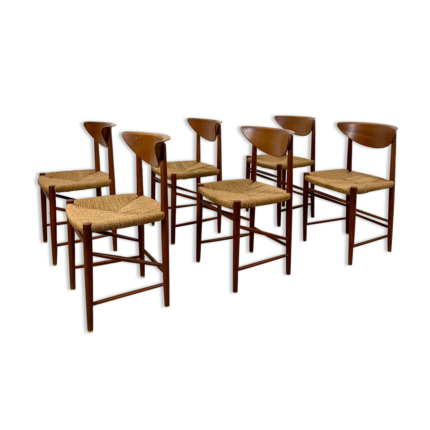 Teak dining chairs model 316 by Peter Hvidt & Orla Mølgaard Nielsen for Søborg Mobler