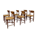 Teak dining chairs model 316 by Peter Hvidt & Orla Mølgaard Nielsen for Søborg Mobler