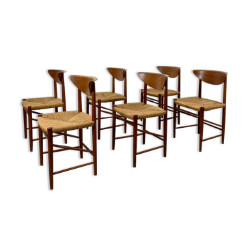 Teak dining chairs model 316 by Peter Hvidt & Orla Mølgaard Nielsen for Søborg Mobler