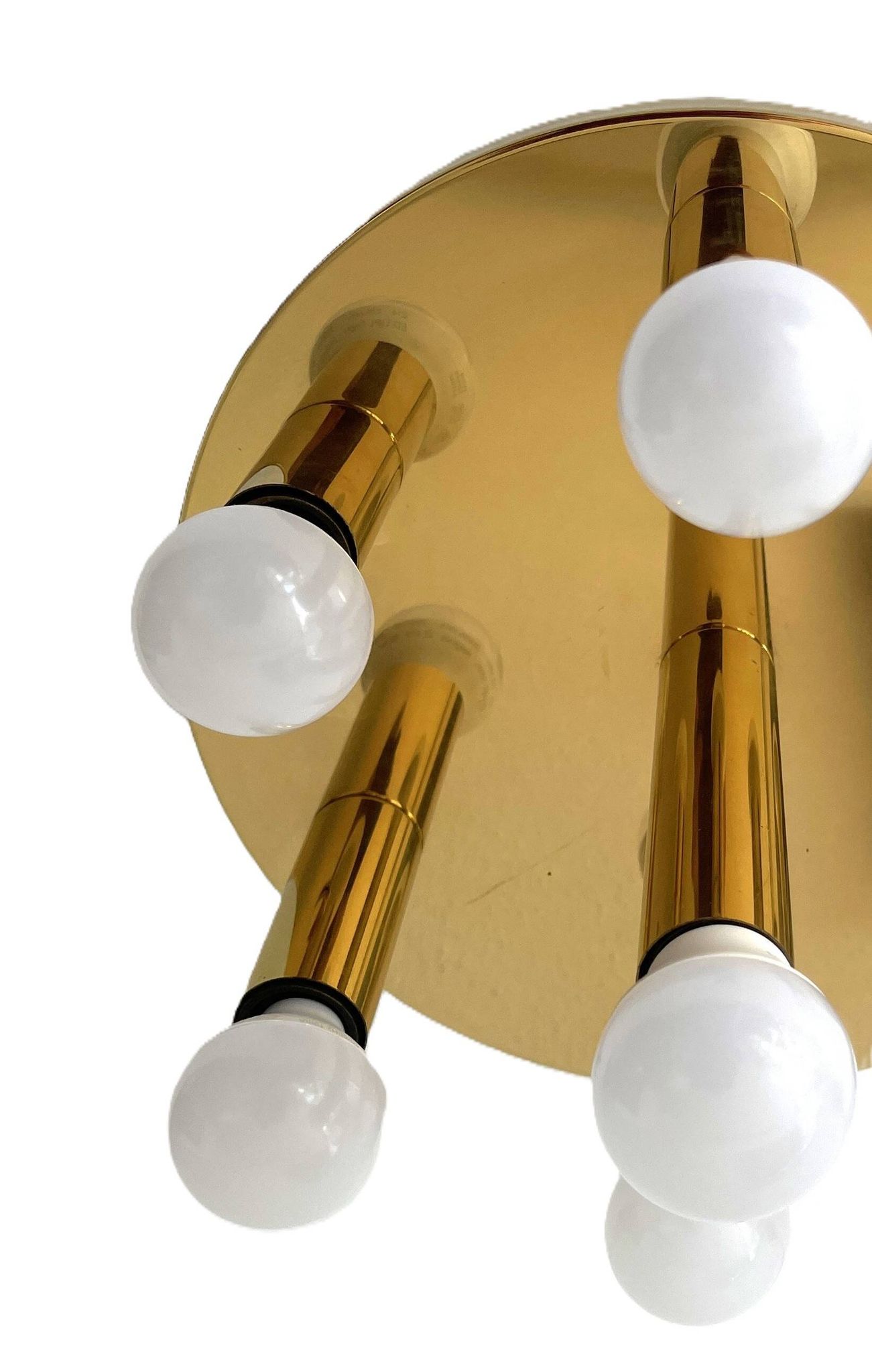 Mid-century ceiling light, brass by Solken Leuchten, 7 lamps.