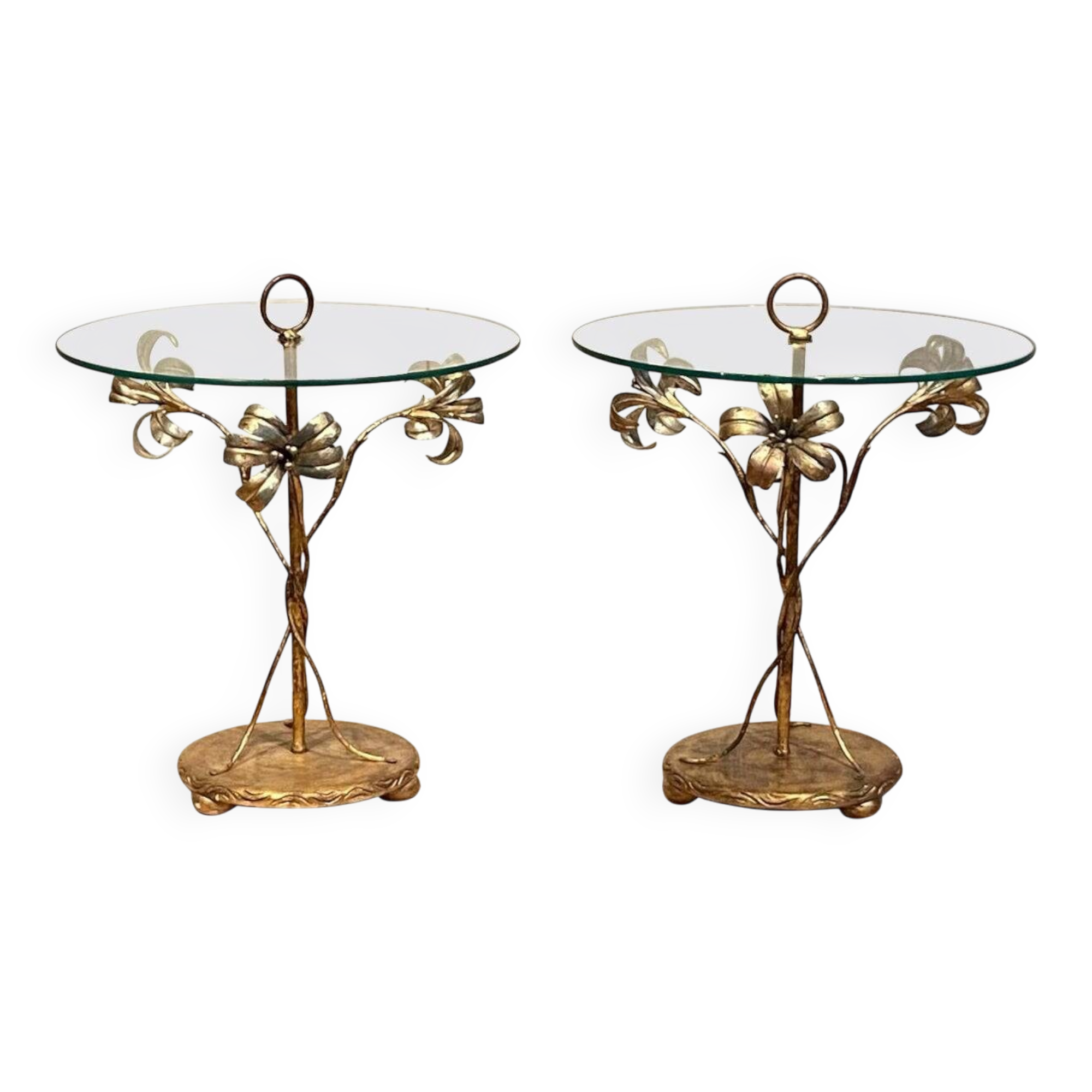 Palladio, pair of Italian cocktail side tables tables