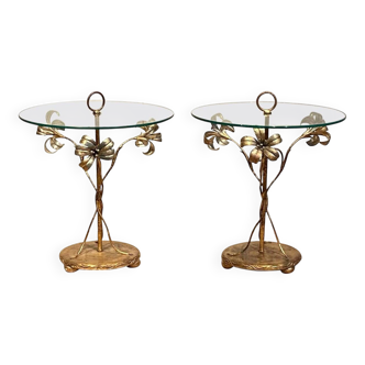 Palladio, pair of Italian cocktail side tables tables