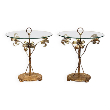 Palladio, pair of Italian cocktail side tables tables