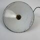 Old conical industrial pendant light in green enamelled sheet metal