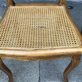 Set of 6 antique chairs in wood and cannage